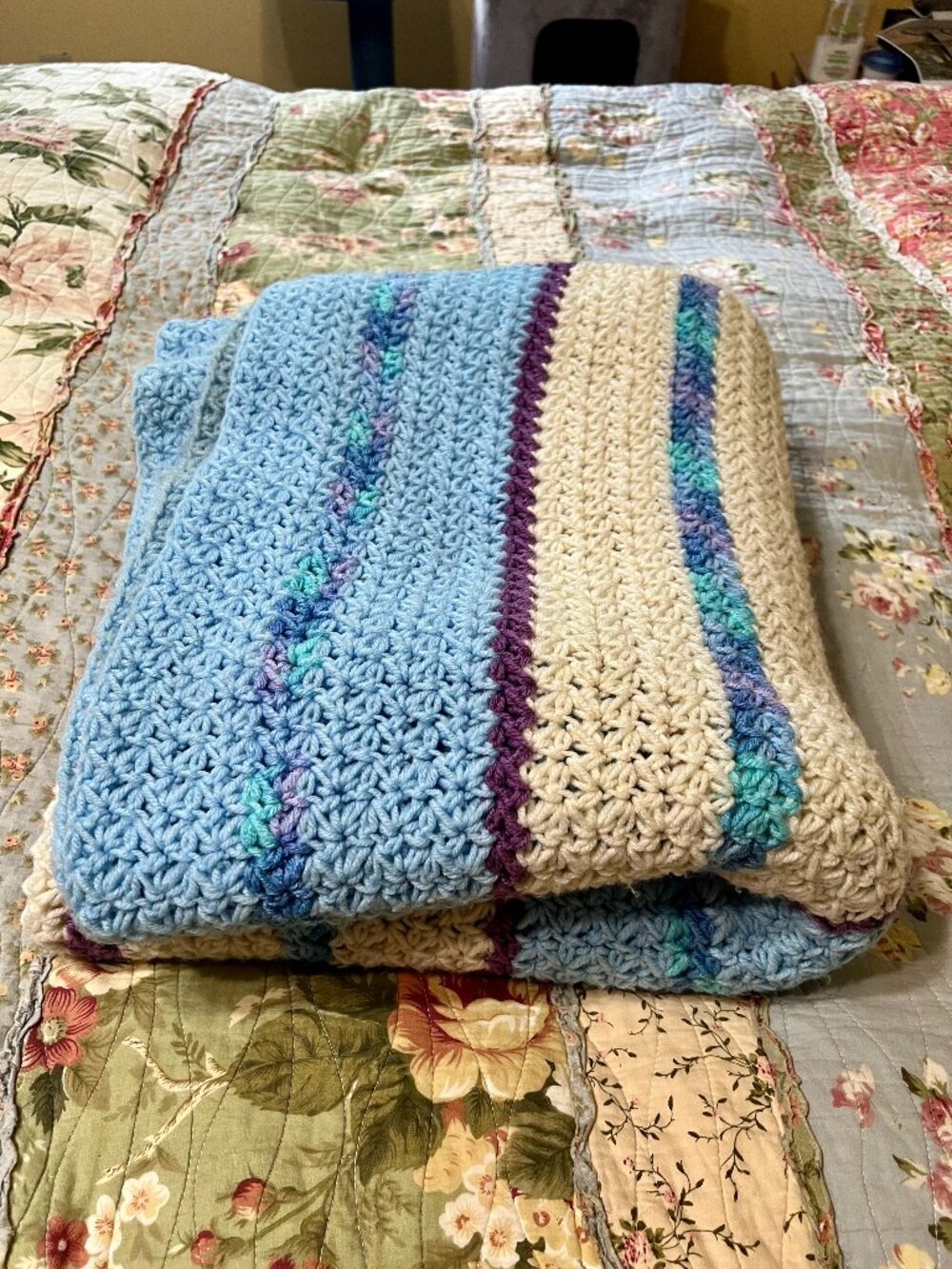 Handmade Crochet Blanket or Twin Bedspread